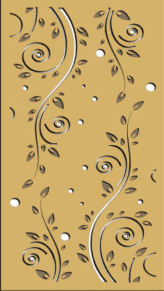 Laser Cutting Bloom Design Wooden Door Panel CDR Vectors File