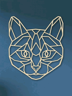 Laser Cutting Geometric Cat Head Free DXF File