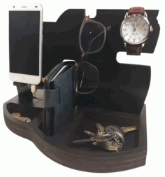 Laser Cutting Wood Desk Organizer, Office Table Organizer Free Vector File