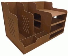 Laser Cutting Wooden Desk Organizer, Wooden Paper Holder Vectors File