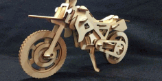 Laser Cutting Wooden Motorcycle 3D Puzzle Model CDR Vectors File