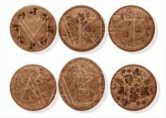 Laser Engraved Coasters CDR File