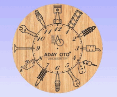 Laser Engraving Cardboard Wall Clock Template DXF File