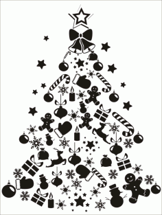 Laser Engraving Christmas Tree Ornament Laser Cut CDR File
