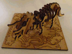 Lasercut Triceratops Skeleton Puzzle Laser Cut DXF File