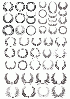 Laurel Wreath Vector Basic Black Collection Free CDR Vectors File