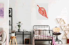 Leaf Metal Wall Art, Room Wall Art Design Vector Ai File