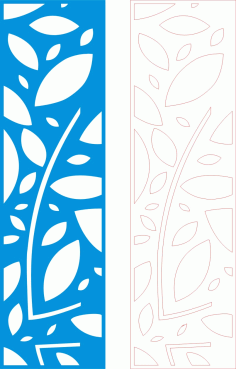 Leafy Art Decor Pattern Room Dividers and Decorative Screens Laser Cut CDR File