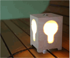 LED Bulb Wooden Lamp DXF File