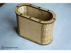 Living Hinge Container Pen Holder Laser Cut DXF File