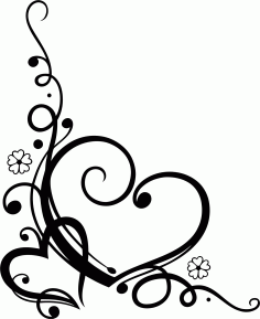 Love Heart Floral File Free Vector CDR File