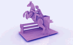 Man Horse Riding Pen Holder Stand 3mm Laser Cut CDR File