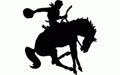 Man On Horse Silhouette Free Dxf File For Cnc DXF Vectors File