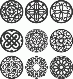 Mandala Decorative Metal Screen Panel DXF File