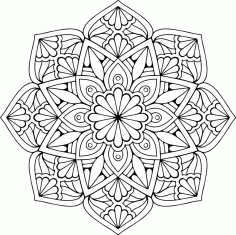 Mandala Floral Star Ornament CDR File
