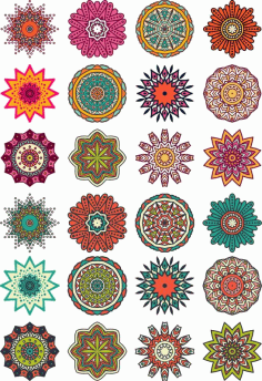 Mandala Flower Motif Ornament CDR File