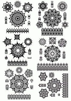 Mandala ornament set Free CDR File