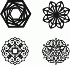 Mandala Silhouette for Laser Cut Plasma DXF File