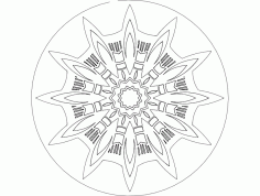 Mandala Template 7 Ornament DXF File