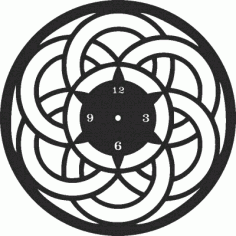Mandala Wall Clock Design DXF File