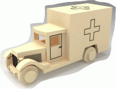 Medical Ambulance Vehicles 3D Puzzle Free Vector DXF File