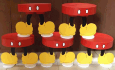 Mickey Mouse Cupcake Stand Laser Cut CDR File