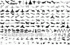 Military Plane Silhouette Vector Pack CDR File