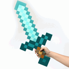 Minecraft Diamond Sword and Pickaxe Toys Laser Cut Free CDR File
