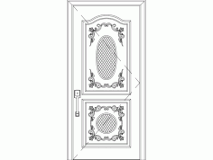 Modern Single Door Design CNC Laser Cut DXF File