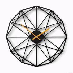 Modern Wall Clock Laser Cut Free CDR File