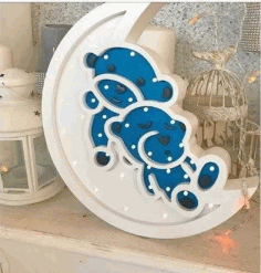Monkey Led Night Light CNC Laser Cutting Free CDR Vectors File