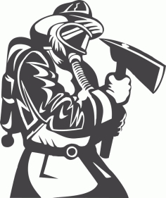 Monochrome Fireman Sticker CDR File