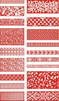 Monochrome Screen Panel Grill Partition Wall CDR Vectors File