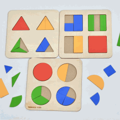Montessori Circle Puzzle Toy Design 01 Laser Cut CDR File
