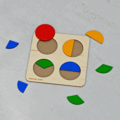 Montessori Circle Puzzle Toy Design 02 Laser Cut CDR File