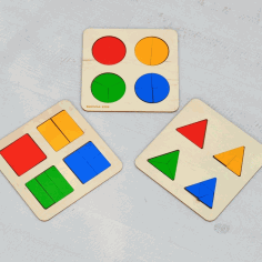 Montessori Circle Puzzle Toy Design 03 Laser Cut CDR File