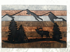 Mountain Wood Wall Decor CDR File
