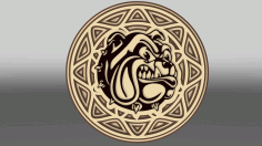 Multilayer Bulldog Wall Art Template Laser Cut Free CDR File
