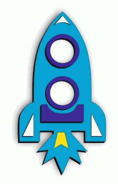 Multilayer Rocket Wall Decor CNC Laser Cutting Free Vector CDR File