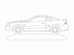 Mustang Car Free DXF Vectors File