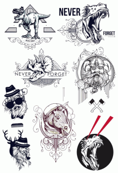 Never Forget Animal Sticker CDR File