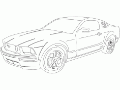 New Mustang Free DXF Vectors File