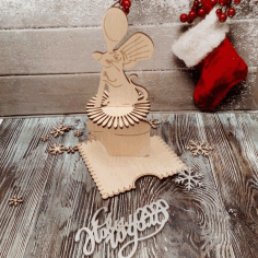 New Year Mouse Napkin Holder Laser Cut Design CDR File