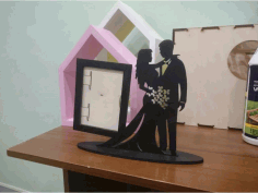 Newly Wed Couple Wooden Stand decoration CDR Vectors File