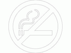 No Smoking Neutral Slhouette DXF File