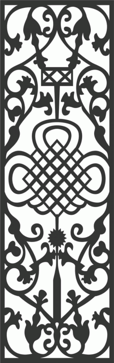 Noble Iron Grill Partition Panel Decorative Design DXF File