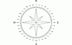 North Arrow Compass Free DXF Vectors File