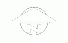 North Arrow Symbol Flat Free DXF Vectors File