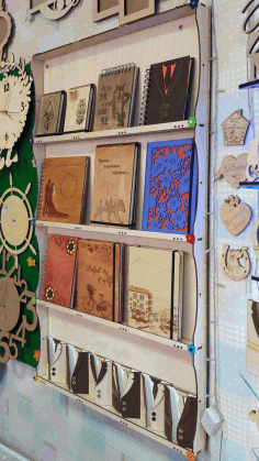 Notebooks Postcards Display Wall Shelf Laser Cut CDR File