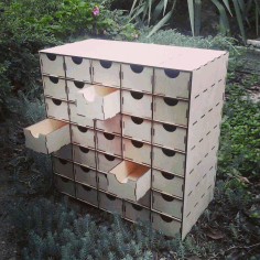 Organizer with Multiple Drawers Laser Cut Free CDR File